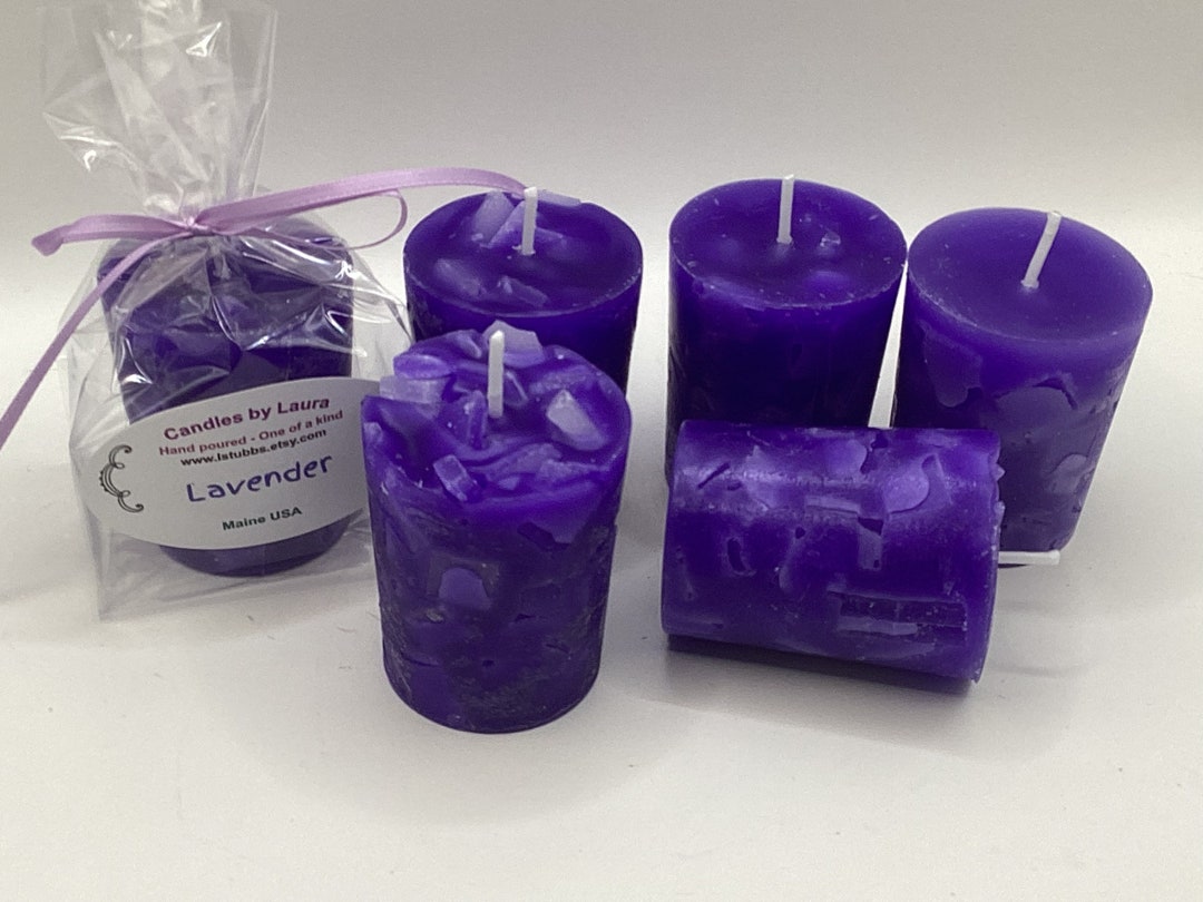 Lavender Votive Candle Hand Poured Scented Large - Etsy
