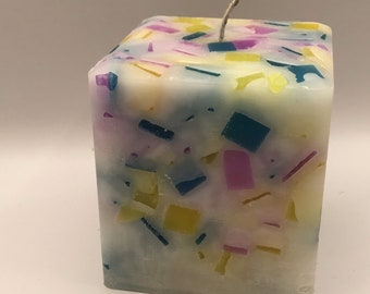 Summer Time scented square pillar candle