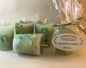 Spearmint & Basil scented votive candles