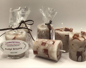 Fudge Brownie scented votive candles