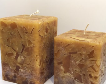 Nutmeg Cedar scented square pillar candles