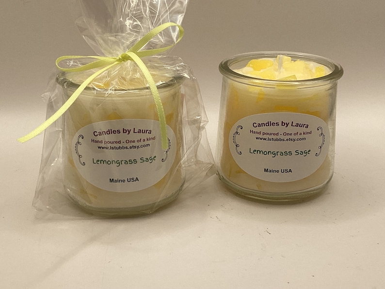 Lemongrass Sage Scented Container Candle - Etsy