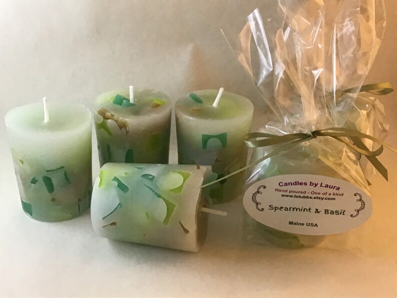 Spearmint & Basil scented votive candles image 4