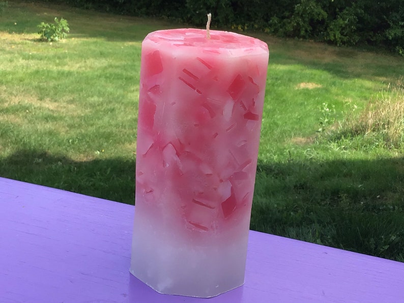 Rose Garden scented pillar candle image 3