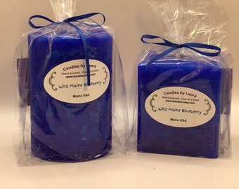 Maine Blueberry scented pillar candles