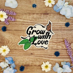 Pegatina de jardín ecológica, afirmación de jardinería, pegatina troquelada estilo cottagecore, bonita pegatina de naturaleza para diarios, agendas y regalos.