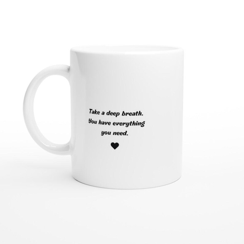 Achtsamkeits-Tasse-Englisch – Keramik Teetasse mit Affirmation & Spruch – Geschenk Selbstfürsorge + positive Gedanken – Inspirierende Tasse image 5
