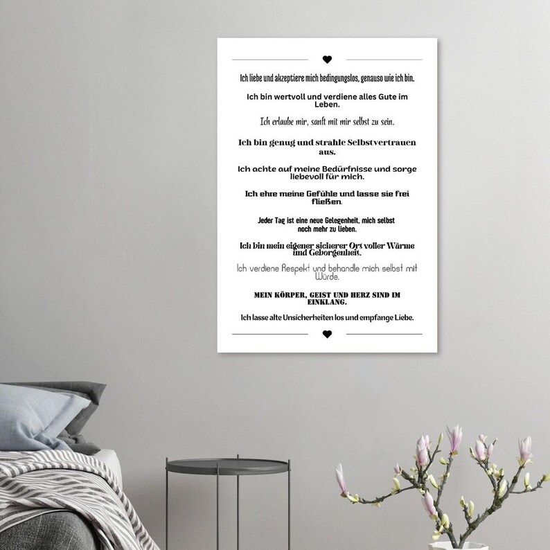 Selbstliebe Poster Affirmation – Wanddeko modern Geschenk Achtsamkeit Motivation Büro Wohnzimmer, Poster Spruch, inspirierende Sprüche image 10