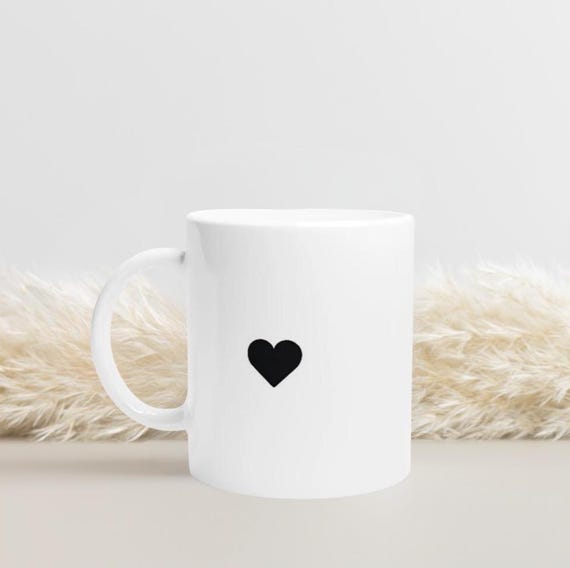 Tasse mit Herz – Minimalistische Geschenkidee für Valentinstag, Jahrestag, Geburtstag, Weihnachten & Freunde – Weißer 11oz Keramikbecher