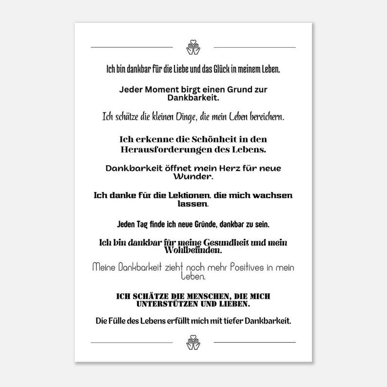 Dankbarkeits-Poster Affirmationen – Wanddeko Achtsamkeit Geschenk Motivation Büro Wohnzimmer, Poster mit Spruch, inspirierende Sprüche Bild 8
