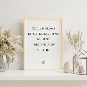 Englisches Erfolgs Poster mit Affirmation für Homeoffice Büro Coaching Motivation Wandbild Geschenk Gründer Visionäre Premium Druck