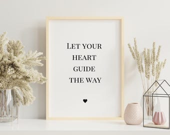 Herz Poster Selbstliebe, Affirmation Wandbild, Achtsamkeit Deko, Minimalistische Kunst, Geschenk Freundin, Motivationsbild, Poster Spruch