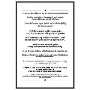 Motivationsposter Affirmationen Erfolg Selbstvertrauen Holzrahmen Wandbild Büro Coaching Geschenk Inspiration Premium Mattes Papier Bild 3