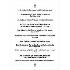Dankbarkeits-Poster Affirmationen – Wanddeko Achtsamkeit Geschenk Motivation Büro Wohnzimmer, Poster mit Spruch, inspirierende Sprüche 70x100 cm / 28x40″