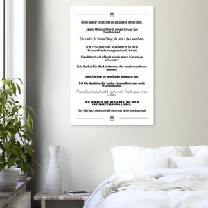 Dankbarkeits-Poster Affirmationen – Wanddeko Achtsamkeit Geschenk Motivation Büro Wohnzimmer, Poster mit Spruch, inspirierende Sprüche Bild 5