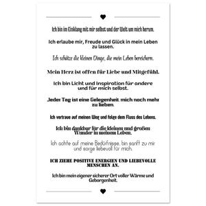 Inspirierendes Wandbild Affirmationen – Motivationsposter Achtsamkeit Selbstliebe Geschenk, Poster Spruch, Poster Sprüche, Wanddeko Büro 60x90 cm / 24x36″