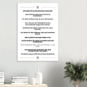 Dankbarkeits-Poster Affirmationen – Wanddeko Achtsamkeit Geschenk Motivation Büro Wohnzimmer, Poster mit Spruch, inspirierende Sprüche Bild 10