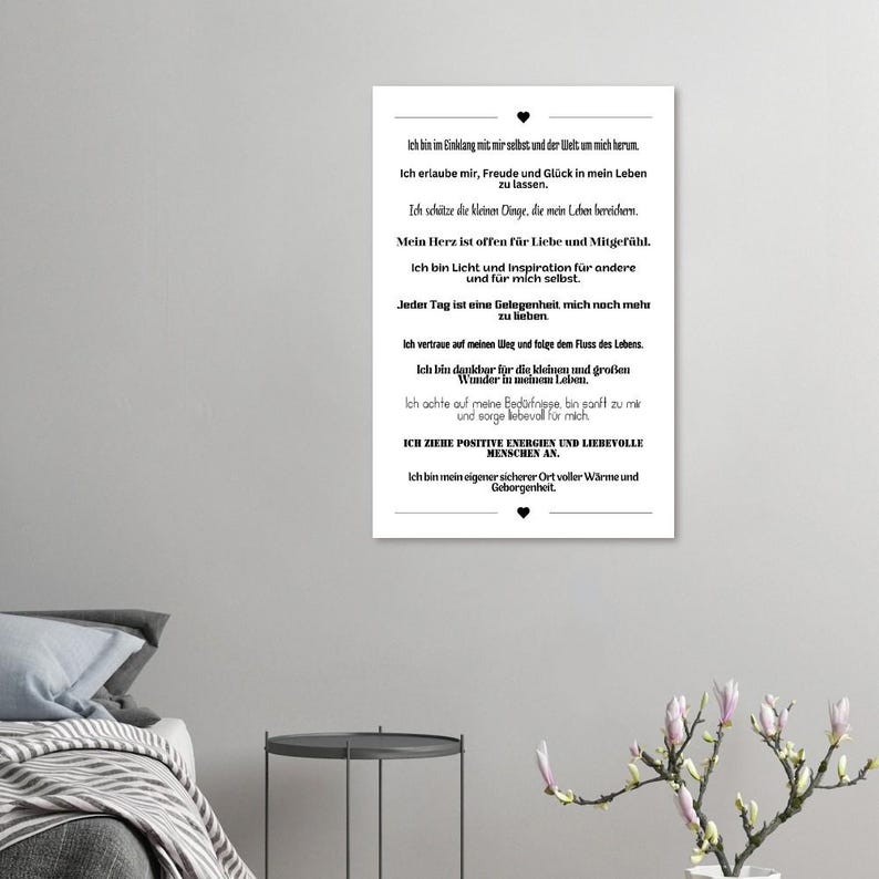 Inspirierendes Wandbild Affirmationen – Motivationsposter Achtsamkeit Selbstliebe Geschenk, Poster Spruch, Poster Sprüche, Wanddeko Büro image 9