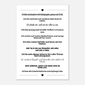 Selbstliebe Poster Affirmation – Wanddeko modern Geschenk Achtsamkeit Motivation Büro Wohnzimmer, Poster Spruch, inspirierende Sprüche image 8