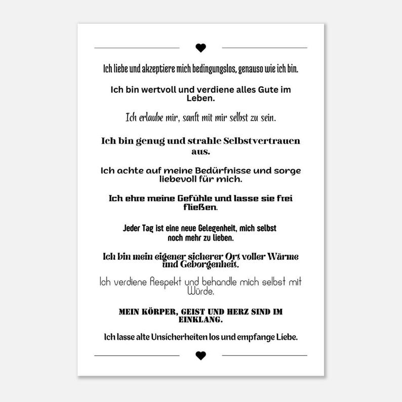 Selbstliebe Poster Affirmation – Wanddeko modern Geschenk Achtsamkeit Motivation Büro Wohnzimmer, Poster Spruch, inspirierende Sprüche image 8