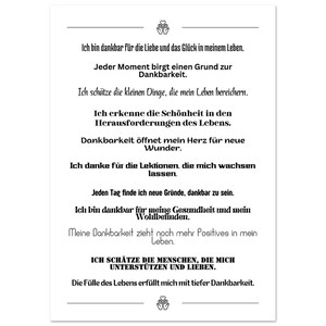 Dankbarkeits-Poster Affirmationen – Wanddeko Achtsamkeit Geschenk Motivation Büro Wohnzimmer, Poster mit Spruch, inspirierende Sprüche 50x70 cm / 20x28″