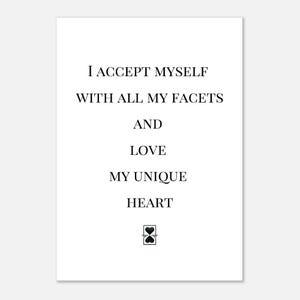 Zelfliefde poster met hart, affirmatie muurfoto mindfulness, cadeau vriendin, positieve spreuken decoratie, premium papier poster, poster spreuk afbeelding 9
