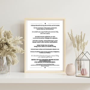 Motivationsposter Affirmationen für Erfolg Selbstvertrauen Wandbild Inspiration Homeoffice Coaching Geschenk Premium Mattes Papier