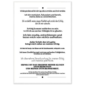Motivationsposter Affirmationen Erfolg Selbstvertrauen Holzrahmen Wandbild Büro Coaching Geschenk Inspiration Premium Mattes Papier Bild 2