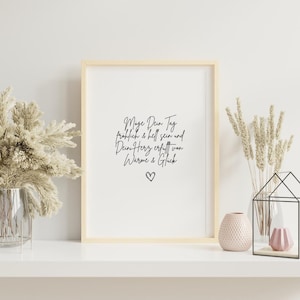 Inspirierendes Poster als Digitaler Download – Poster mit Spruch, Geschenkidee, Größen – A4, A3, 30x45, 40x60 – Wanddeko Wohnzimmer