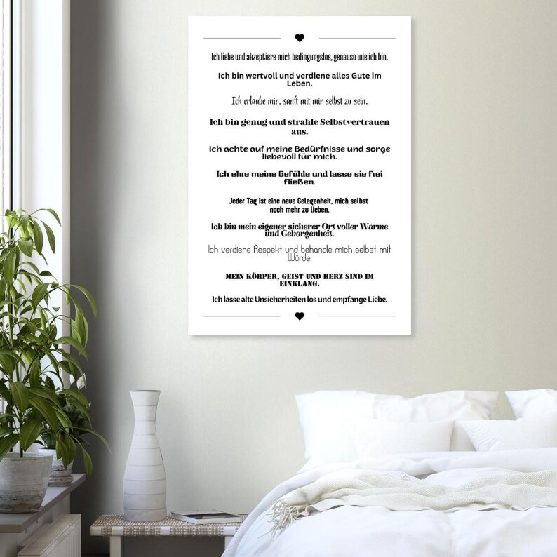 Selbstliebe Poster Affirmation – Wanddeko modern Geschenk Achtsamkeit Motivation Büro Wohnzimmer, Poster Spruch, inspirierende Sprüche image 9