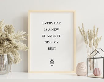 Motivationsposter auf Englisch – Wandbild Affirmation – Minimalistische Poster Kunst – Geschenk für Selbstliebe, Achtsamkeit & Inspiration