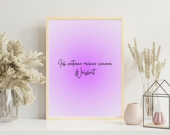 Violet Aura Poster – “I trust my inner wisdom” – Affirmation, Spirituality, Intuition, Chakra, Gift, Poster with Quote
