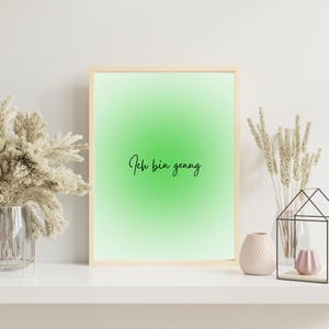 Grüne Aura Poster – „Ich bin genug“ – Affirmation, Selbstliebe, chakra, Achtsamkeit, Spiritualität, Wanddeko, Geschenk, Poster mit Spruch