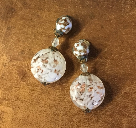 Lovely Murano Venetian Art Glass Dangling Earrings
