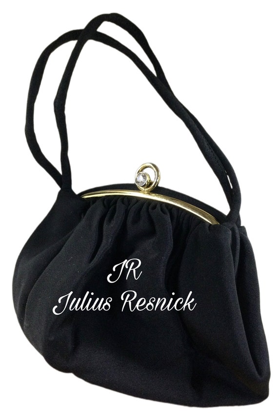 JR JULIUS RESNICK Black Fabric White Satin Lined E