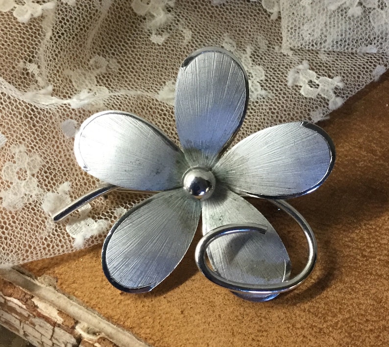 Signed Bond Boyd Sterling Flower Brooch Pin Circa 1950\u2019s 1960\u2019s