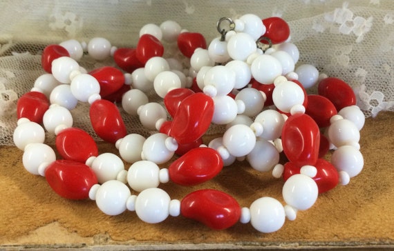 Playful Bright White Lipstick Red Double Strand G… - image 6