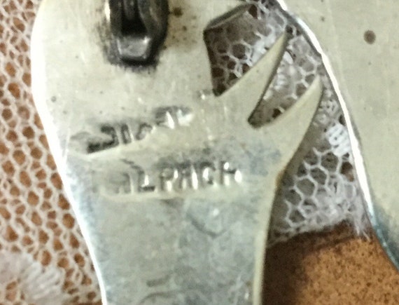 Signed ALPACA MEXICO Silver Tone Cat Brooch Pin 1… - image 5