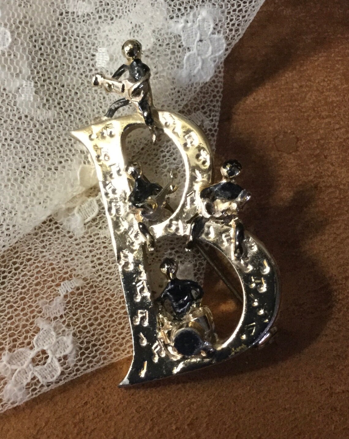 Signed Exquisite Beatles Letter B Brooch 1964 Gold Tone ...