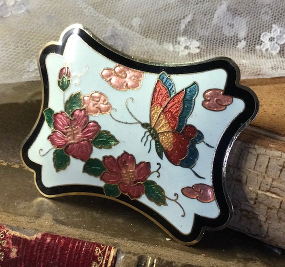 Lovely Red Green Butterfly Floral White Background