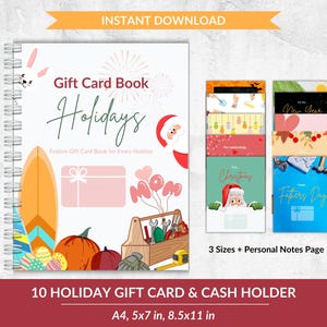 10 Gift Cards Book, Book Gift Certificate, Last Minute Gift, Holidays Gift Cards, Gift Card Album, Gift Voucher, Gift for him, Gift for her