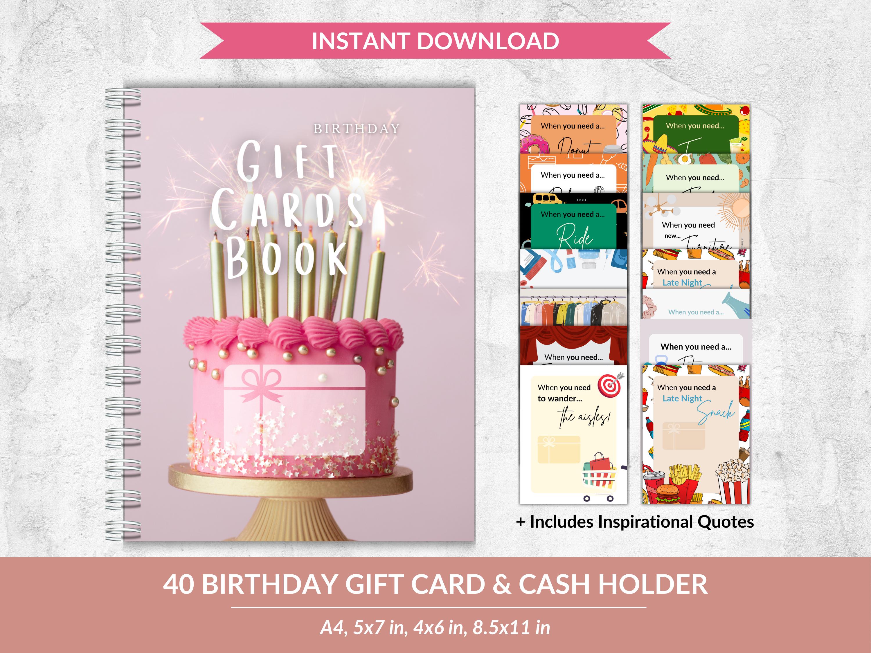 Birthday Gift Card Book, DIY Birthday Present for Teens, Last Minute Keepsake Holder, Gift for Him Her, Certificate Voucher Digital Download