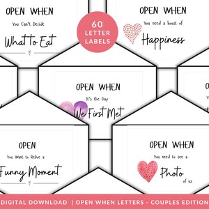 Sobres abiertos para parejas, dónde estamos, regalos de despliegue, cartas encantadoras, regalo imprimible para novio, regalo del día de San Valentín, descarga de Dig