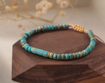 Natürliche Jaspis Perlen Armband, verstellbare Heilung Armband