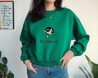 Buttercup Powerpuff Girls | Women’s Sweatshirt |  Cartoon Crewneck