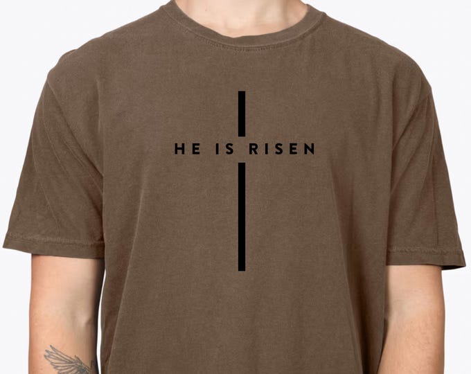 Minimalist He Is Risen Cross Jesus Easter Day Comfort Colors T-Shirt, Christian Easter Shirt, He Has Risen T-Shirt, Easter Gift