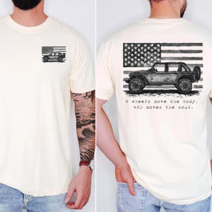 American Offroad Shirt, Classic 4WD and American Flag Comfort Colors T-Shirt, Off Road Adventure Tee, Patriotic American Flag Shirt
