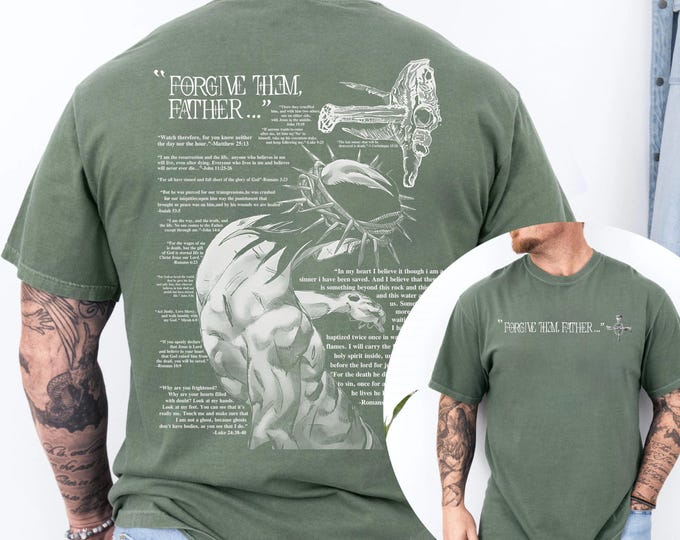 Forgive Them, Father Comfort Colors T-Shirt, Christian Shirt, Bible Verses Shirt, Shirt Wear To Church, Christian Faith Unisex Shirt