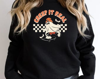 Creep it Real Halloween Shirt, Creep it Real Spooky Ghost Shirt, Cute Spooky Ghost Tee, Halloween Family Set, Halloween Ghost Shirt