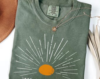Summer Shirt Comfort Colors® T-Shirt, Here Comes The Sun T-Shirt, Vacation Shirt, Beach Vibes Tee, Vintage T-Shirt, Sunset Shirt, Summer Tee